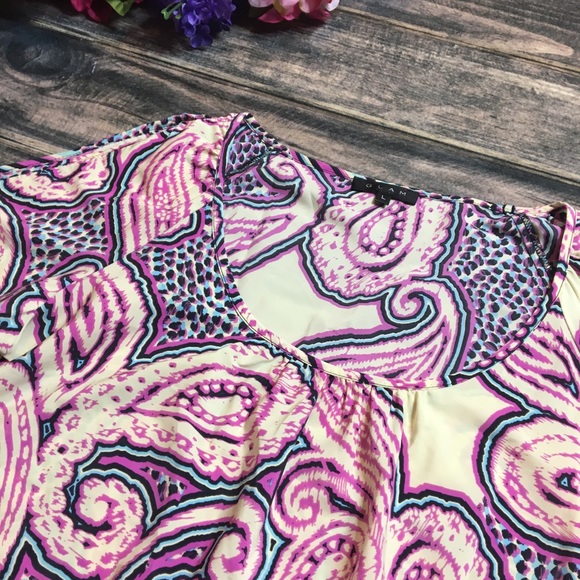 Glam Tunic Dress Paisley Large Cut Out Shoulders - Picture 4 of 8